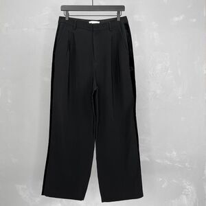 Antonio Berardi  Wide Leg Tuxedo Trousers w/ Velvet Stripe It 42, US 6
